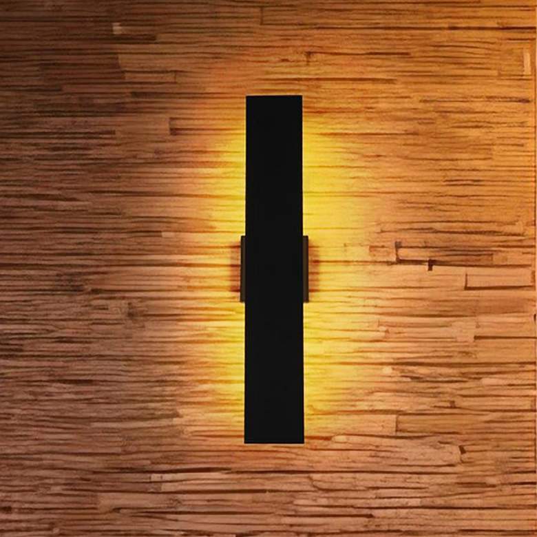 Image 1 Elegant Waylen 4.5 x 24 inch Outdoor Wall Sconce in Black