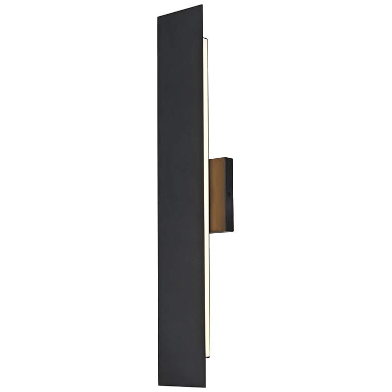 Image 4 Elegant Waylen 4.5 x 24 inch Outdoor Wall Sconce in Black more views
