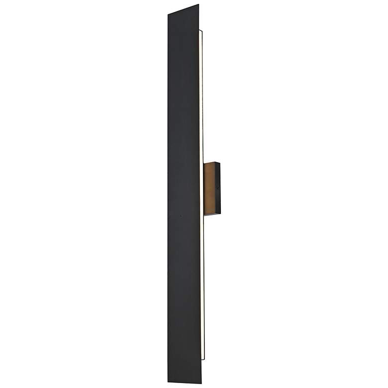 Image 4 Elegant Waylen 4.5 x 34 inch Outdoor Wall Sconce in Black more views