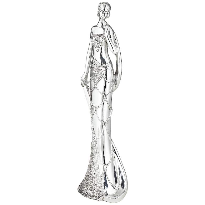 Image 1 Elegant Woman 16 inch High Brushed Nickel Statue