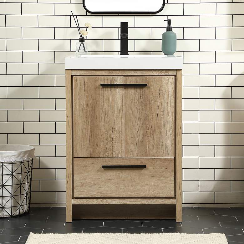 Image 1 Elegant Wyatt 24 In. Bathroom Vanity In Natural Oak