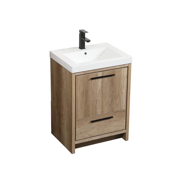 Image 4 Elegant Wyatt 24 In. Bathroom Vanity In Natural Oak more views