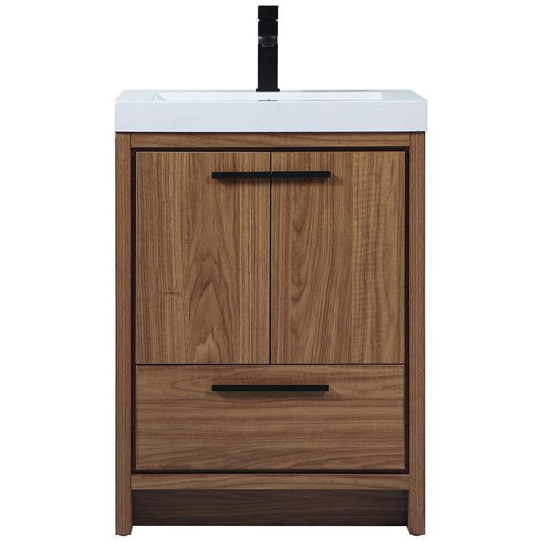 Image 1 Elegant Wyatt 24 In. Bathroom Vanity In Walnut Brown