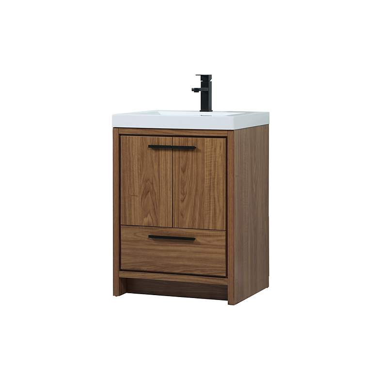 Image 3 Elegant Wyatt 24 In. Bathroom Vanity In Walnut Brown more views