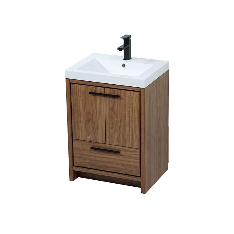 Image 4 Elegant Wyatt 24 In. Bathroom Vanity In Walnut Brown more views