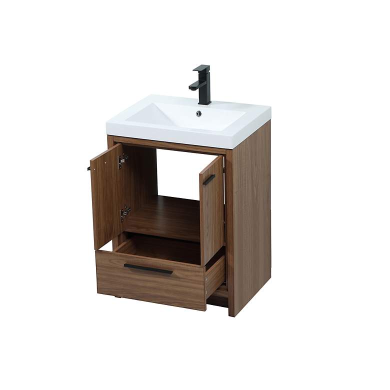 Image 5 Elegant Wyatt 24 In. Bathroom Vanity In Walnut Brown more views