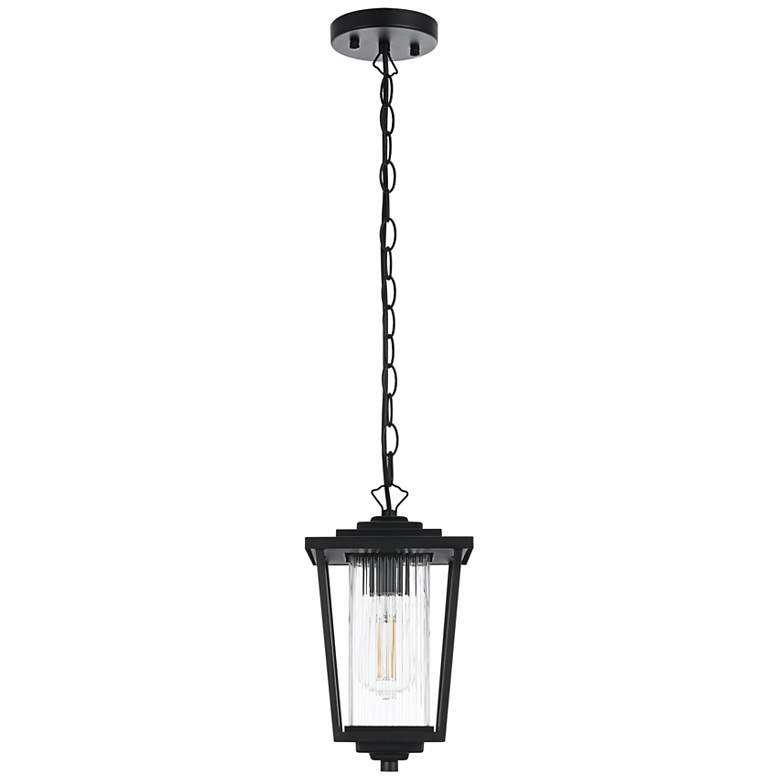 Image 2 Elegant York 6.5 Inch Outdoor Pendant in Black