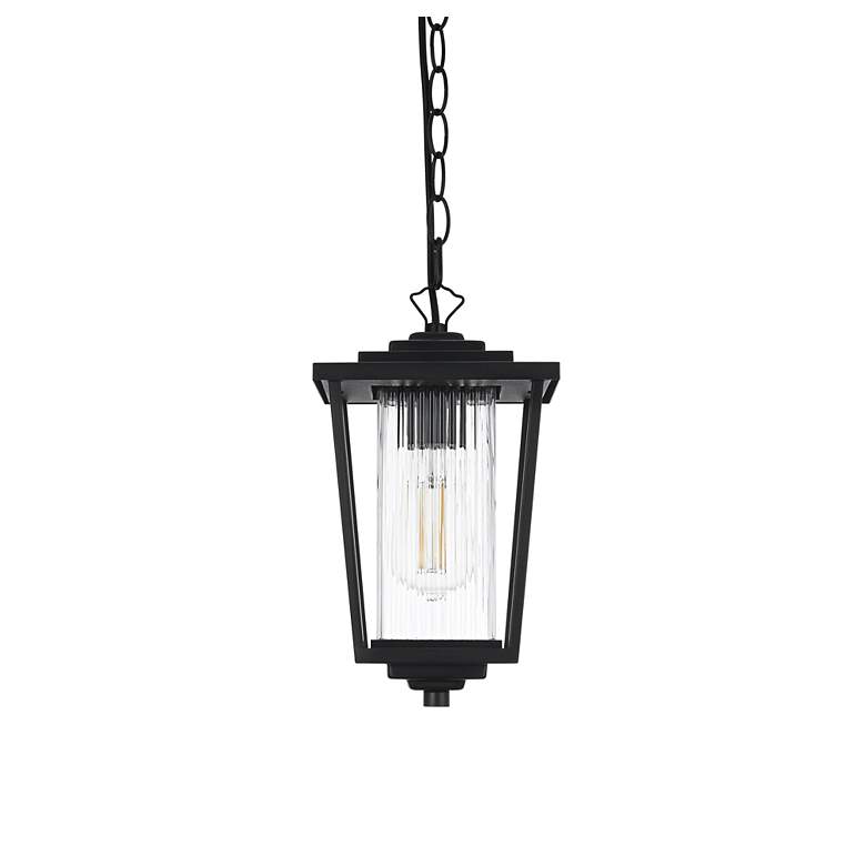 Image 4 Elegant York 6.5 Inch Outdoor Pendant in Black more views