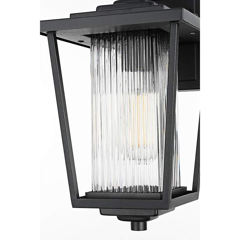 Image 6 Elegant York 6.5 Inch Outdoor Wall Sconce in Black more views
