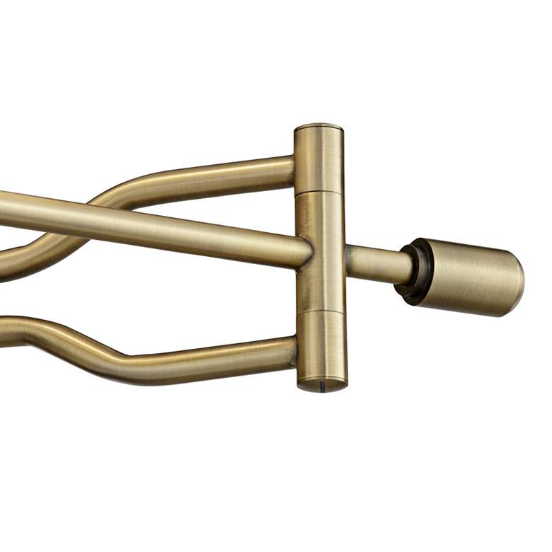 Image 4 Eleganta Satin Brass Plug-In Swing Arm Wall Lamps with Cord Covers Set of 2 more views