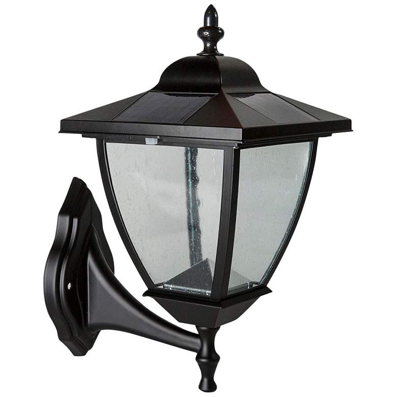 Image 2 Elegante 17" High Black Outdoor Solar LED Pier Mount Light more views