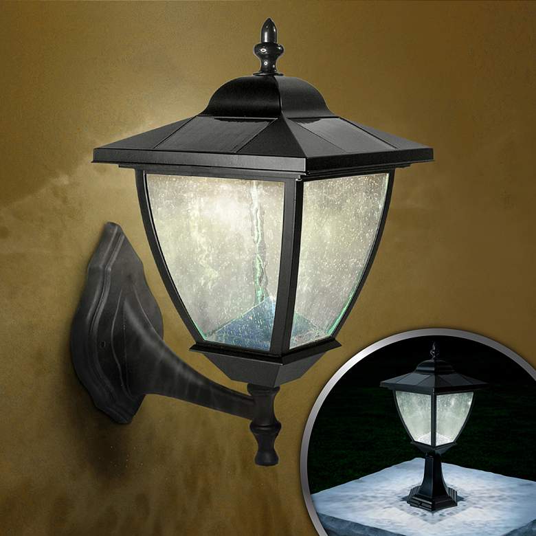Image 3 Elegante 17" High Black Outdoor Solar LED Pier Mount Light more views