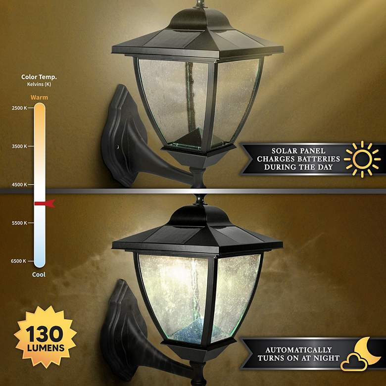 Image 5 Elegante 17" High Black Outdoor Solar LED Pier Mount Light more views