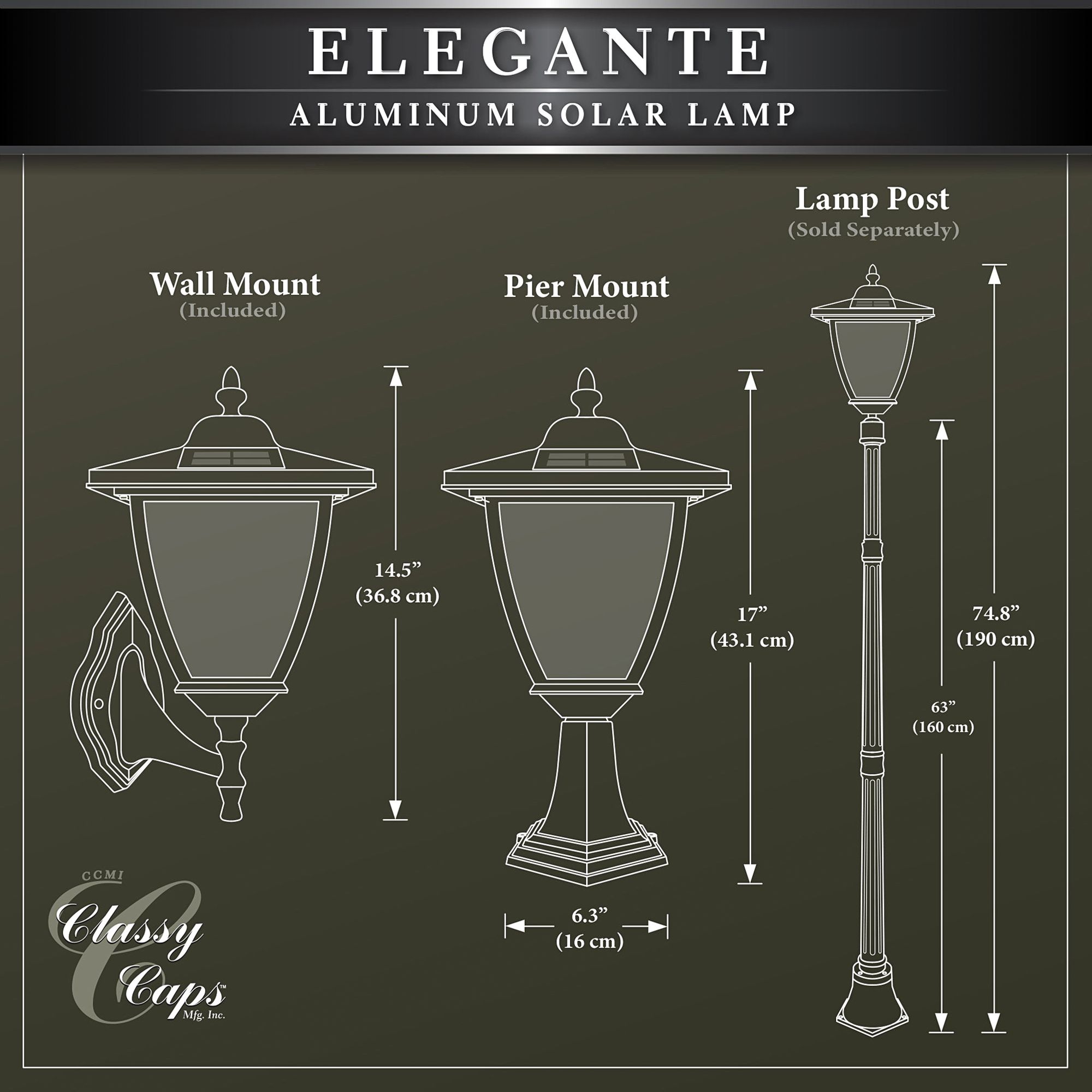 Watch A Video About the Elegante Black Outdoor Solar LED Pier Mount Light