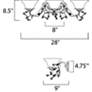 3_Elegante Collection 28" Wide Bronze Bathroom Light Fixture more views