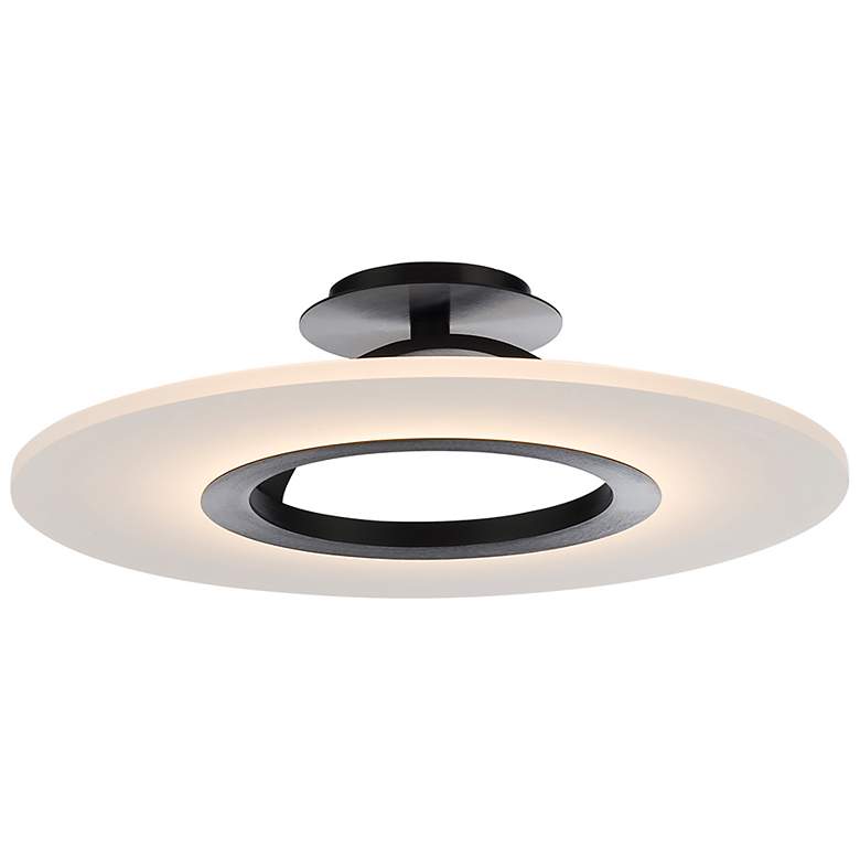 Image 2 Elektron 5.38"H x 20"W 1-Light Semi-Flush Mount in Black