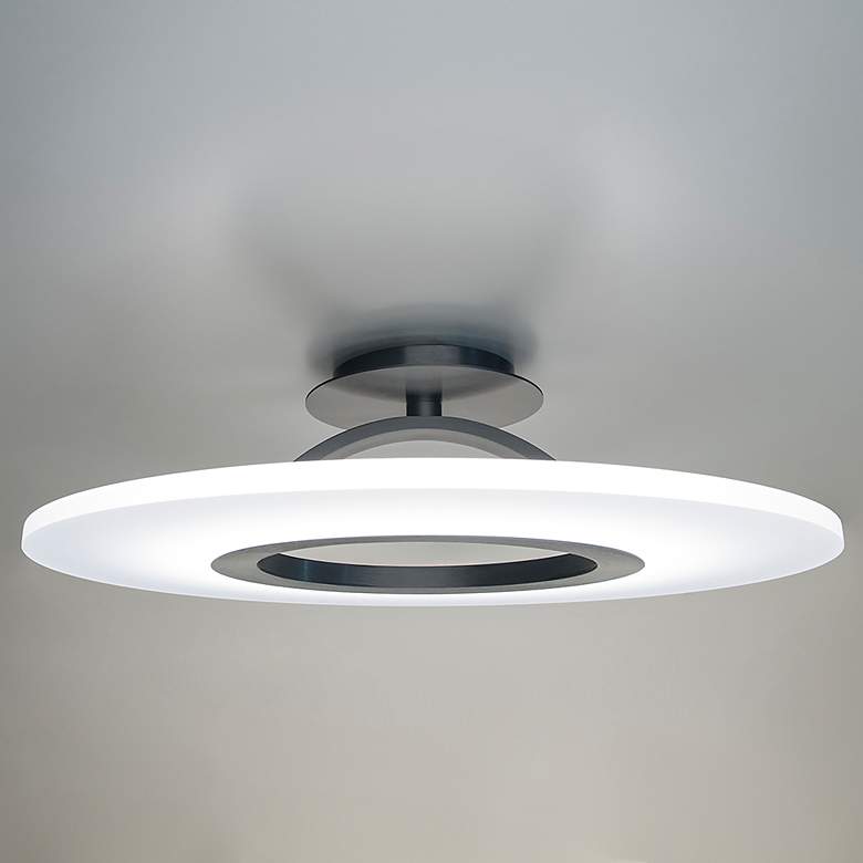 Image 1 Elektron 5.38"H x 20"W 1-Light Semi-Flush Mount in Black