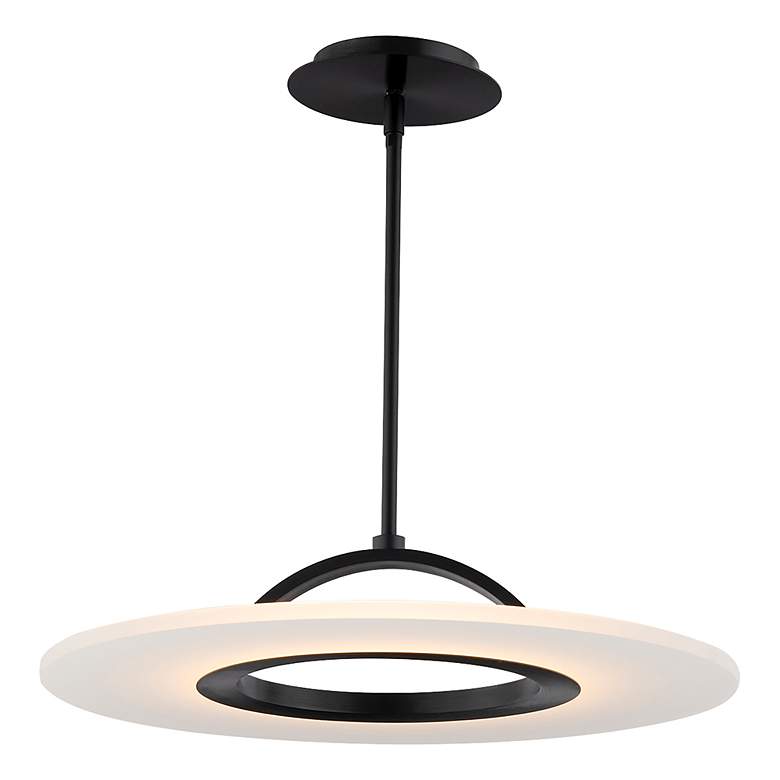 Image 3 Elektron 5.38"H x 20"W 1-Light Semi-Flush Mount in Black more views
