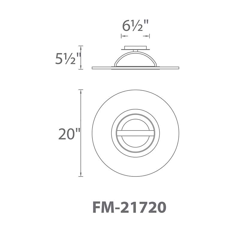 Image 5 Elektron 5.38"H x 20"W 1-Light Semi-Flush Mount in Black more views