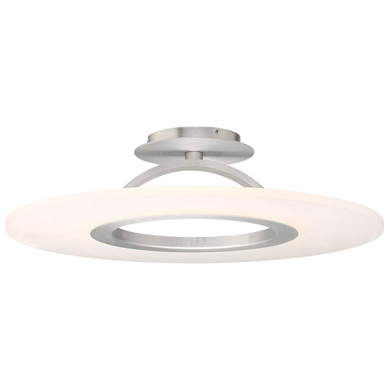 Image 2 Elektron 7"H x 28"W 1-Light Semi-Flush Mount in Brushed Aluminum