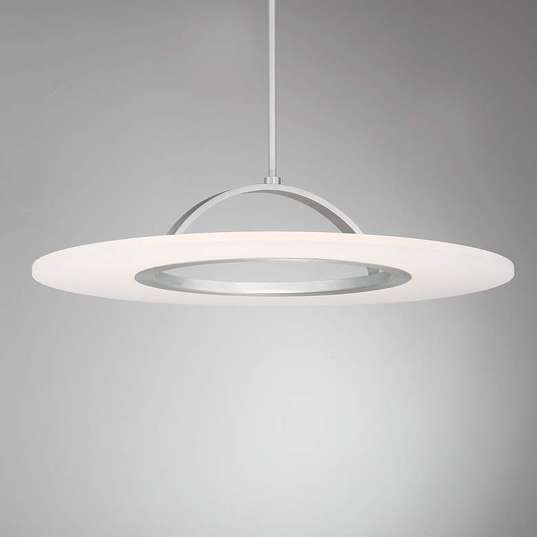 Image 3 Elektron 7"H x 28"W 1-Light Semi-Flush Mount in Brushed Aluminum more views