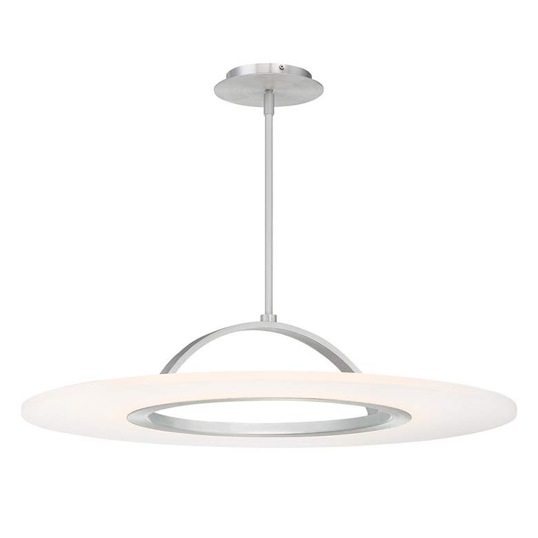 Image 4 Elektron 7"H x 28"W 1-Light Semi-Flush Mount in Brushed Aluminum more views