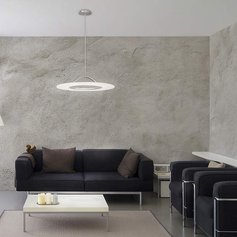 Image 7 Elektron 7"H x 28"W 1-Light Semi-Flush Mount in Brushed Aluminum more views