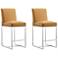 Element 24" Faux Leather Counter Stool in Camel Set of 2