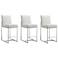 Element 24" Faux Leather Counter Stool in Pearl White Set of 3