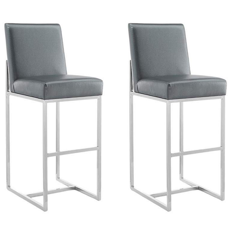 Image 1 Element 29" Faux Leather Bar Stool in Graphite Set of 2