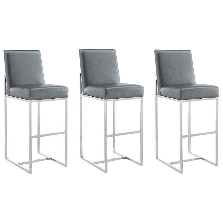 Image 1 Element 29" Faux Leather Bar Stool in Graphite Set of 3