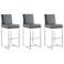 Element 29" Faux Leather Bar Stool in Graphite Set of 3