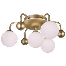 Image1 of Element 4 Light Flush Mount With Sun Gold Finish