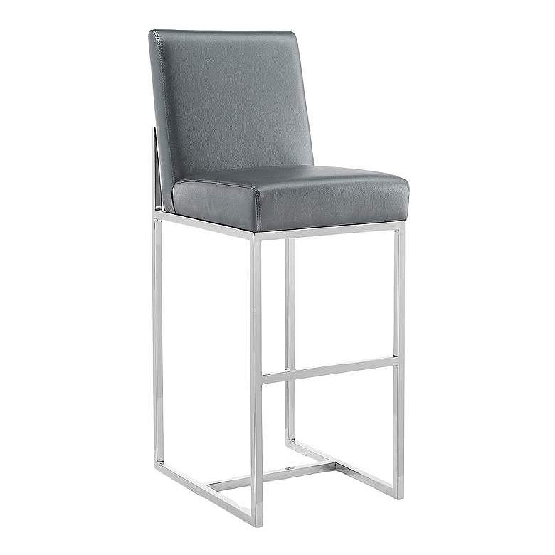 Image 1 Element 42.13 in. Graphite and Polished Chrome Stainless Steel Bar Stool