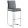Element 42.13 in. Graphite and Polished Chrome Stainless Steel Bar Stool