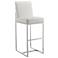 Element 42.13 in. Pearl White and Polished Chrome Stainless Steel Bar Stool