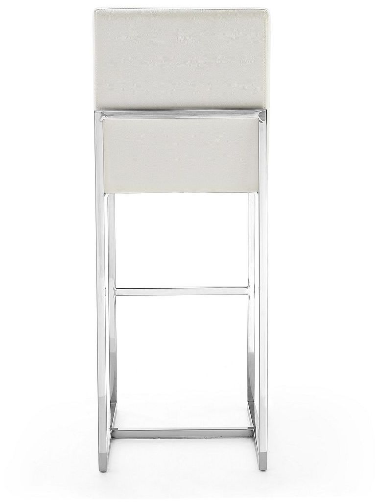 Image 7 Element 42.13 in. Pearl White and Polished Chrome Stainless Steel Bar Stool more views