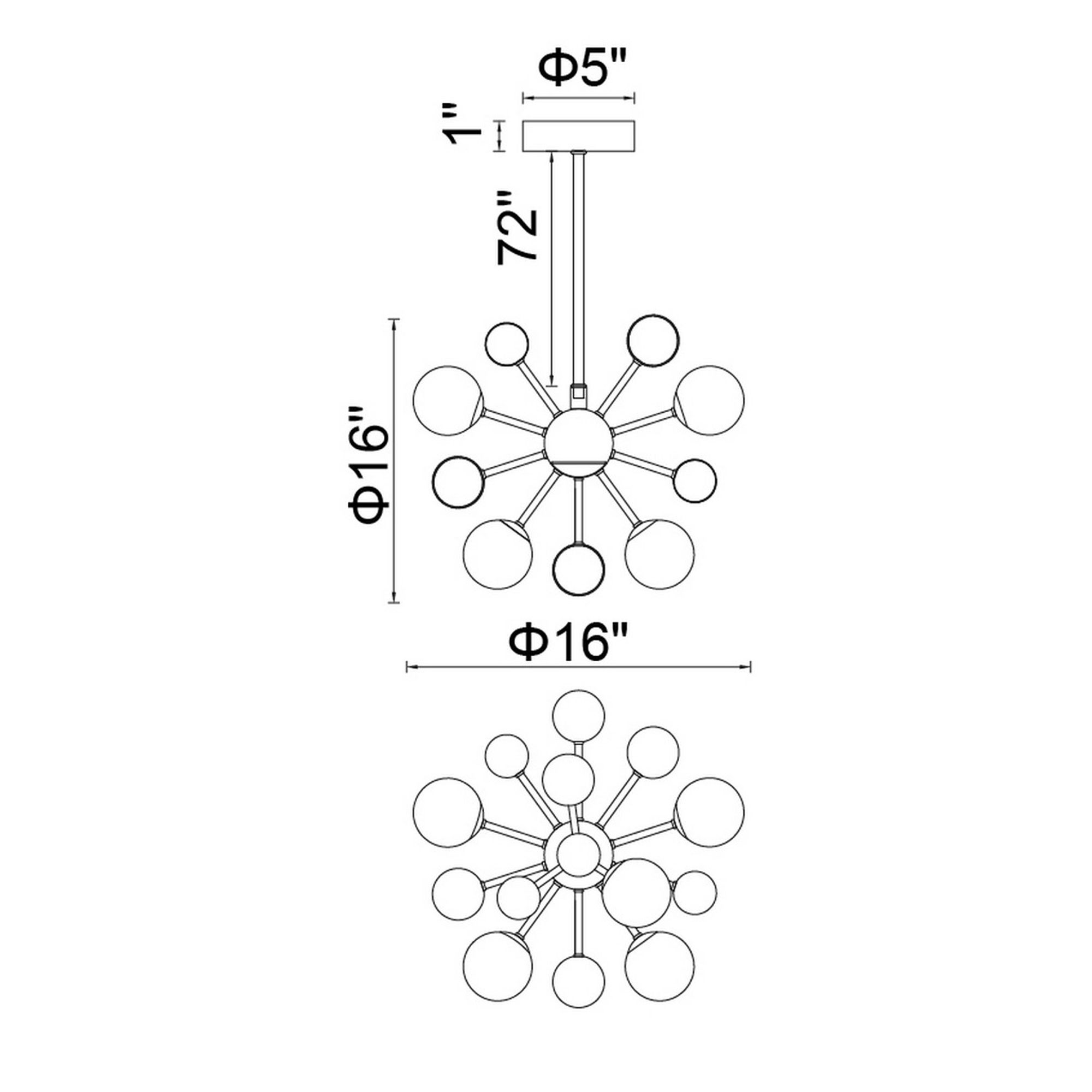 Image 6 Element 8 Light 16in Sun Gold Chandelier more views
