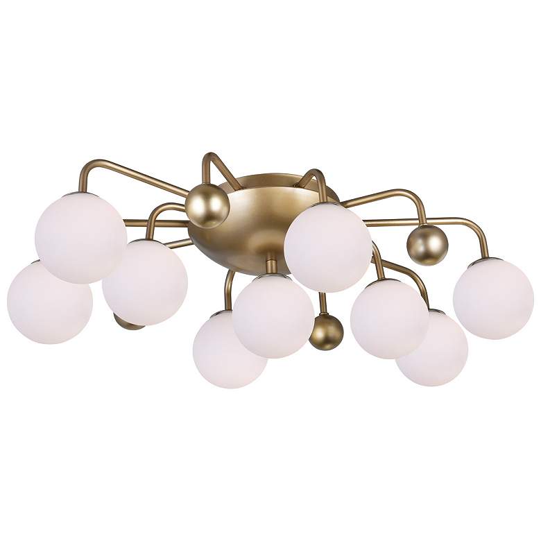 Image 2 Element 9 Light Flush Mount With Sun Gold Finish