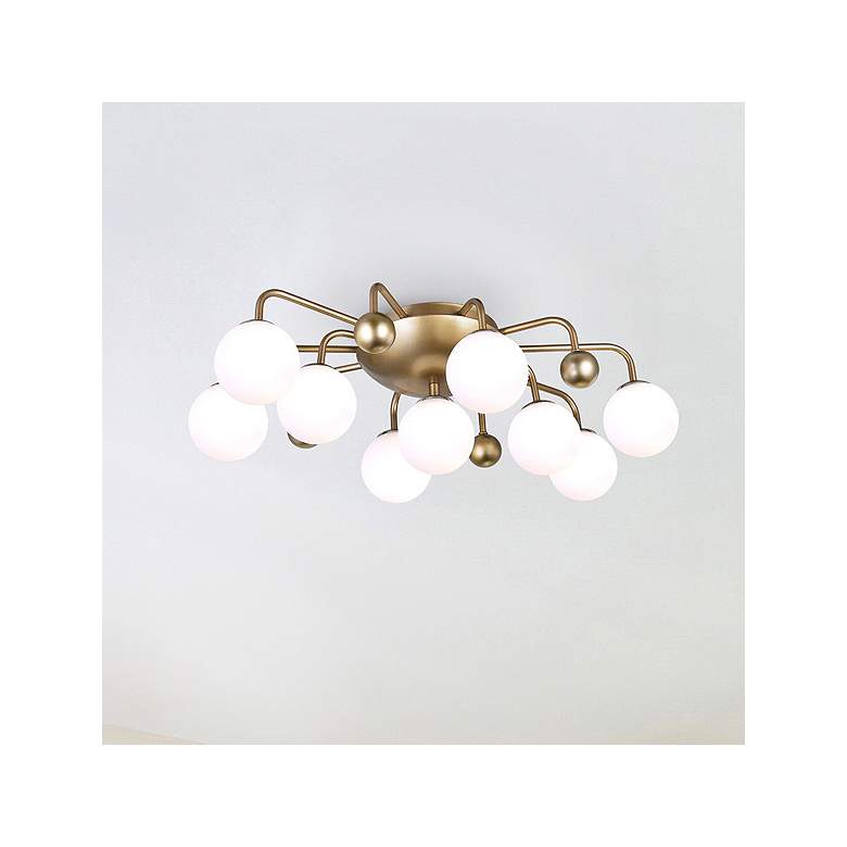 Image 1 Element 9 Light Flush Mount With Sun Gold Finish