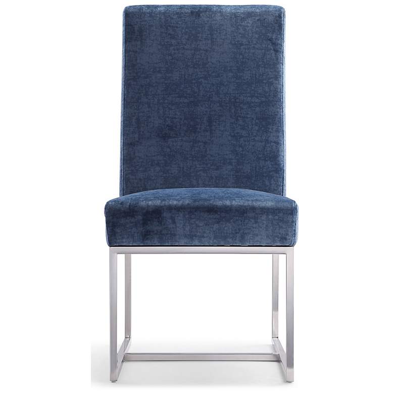 Image 3 Element Blue Velvet Fabric Dining Chair more views