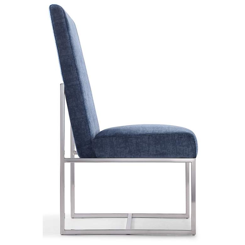 Image 4 Element Blue Velvet Fabric Dining Chair more views