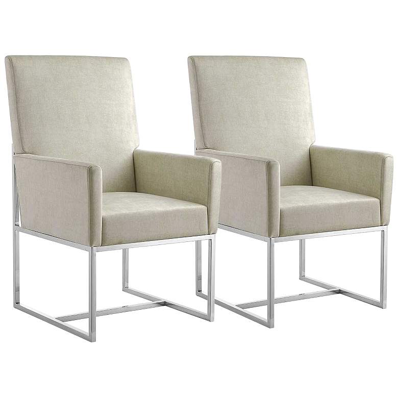 Image 1 Element Champagne Velvet Dining Armchair (Set of 2)