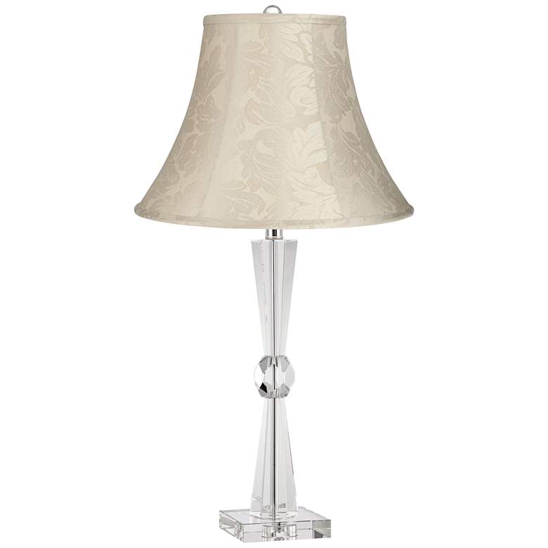 Image 1 Element Crystal Table Lamp with Cream Bell Shade