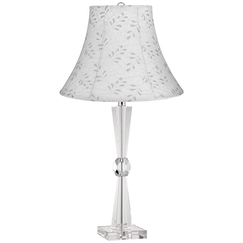 Image 1 Element Crystal Table Lamp with Off-White Bell Shade