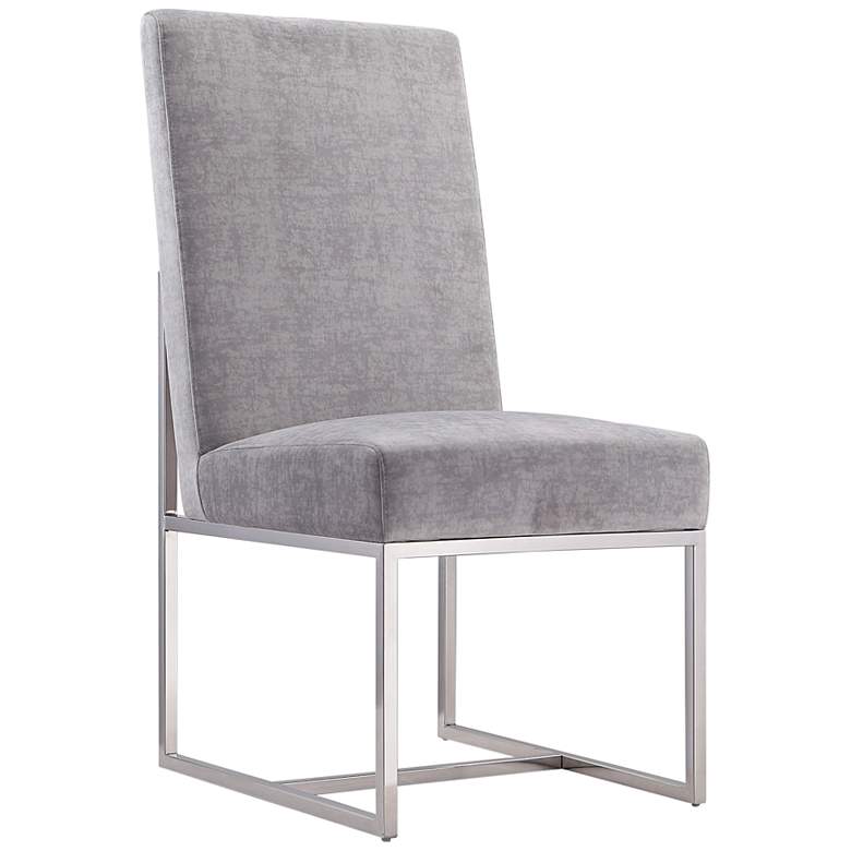 Image 1 Element Gray Velvet Fabric Dining Chair