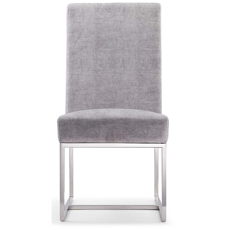 Image 3 Element Gray Velvet Fabric Dining Chair more views