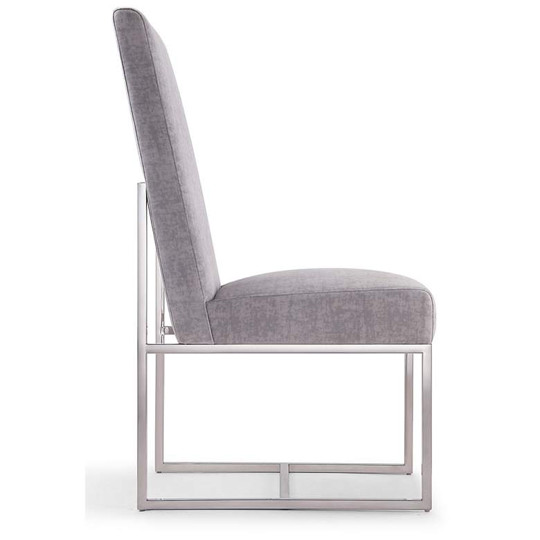 Image 4 Element Gray Velvet Fabric Dining Chair more views
