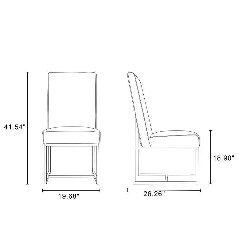 Image 7 Element Gray Velvet Fabric Dining Chair more views