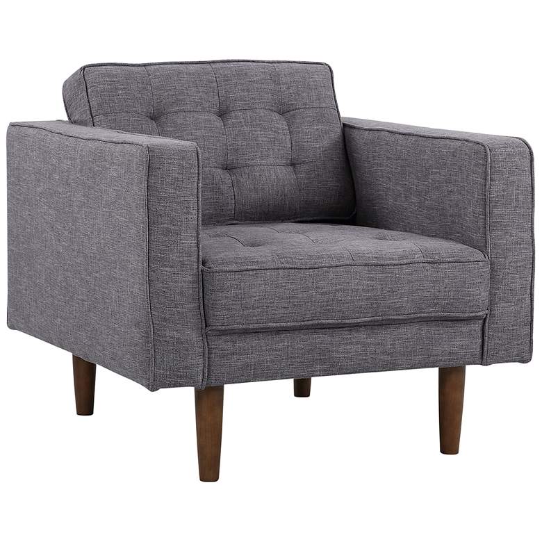 Image 1 Element Sofa Chair in Dark Gray Linen and Walnut Wood Legs